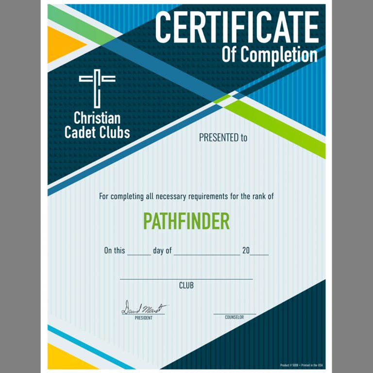 R•P•B Pathfinder Certificate Christian Cadet Club Shop Cadets